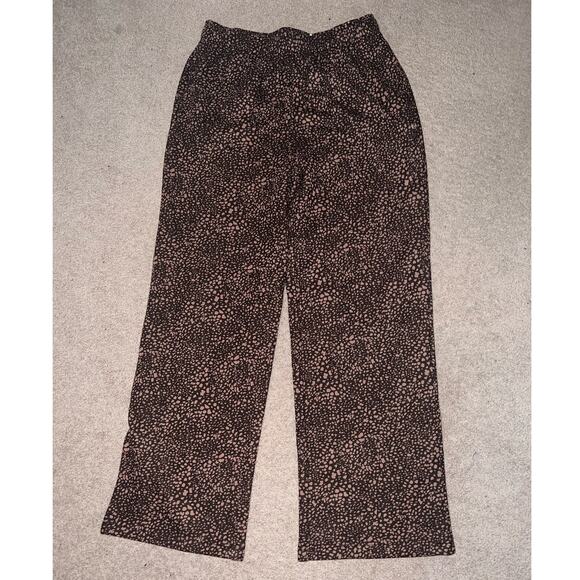 New Fabletics Cozy Fleece Wide Leg Sweatpant Cacao Spotted Animal size L - Picture 5 of 9